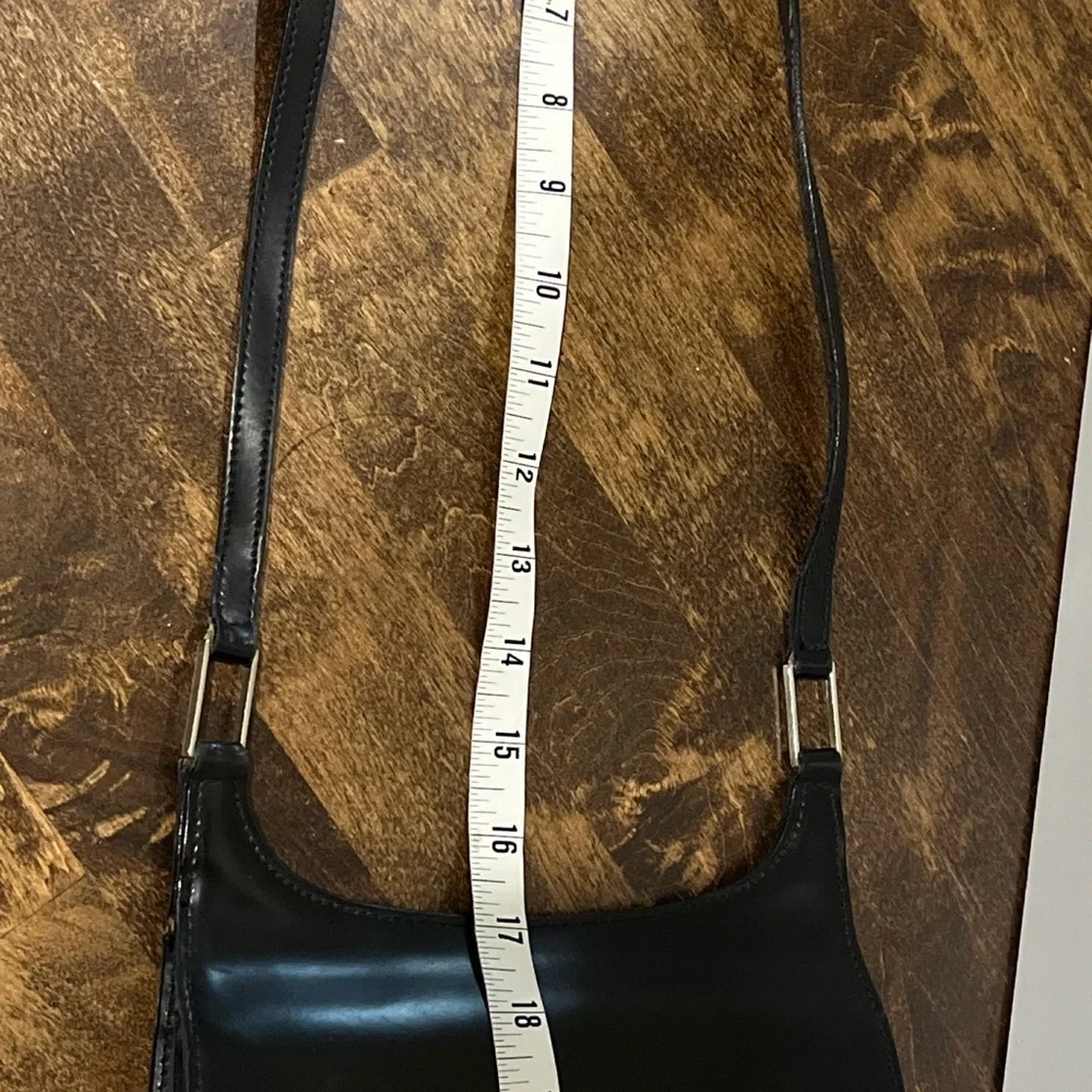 Elegant Black Italian Leather small Hobo Bag